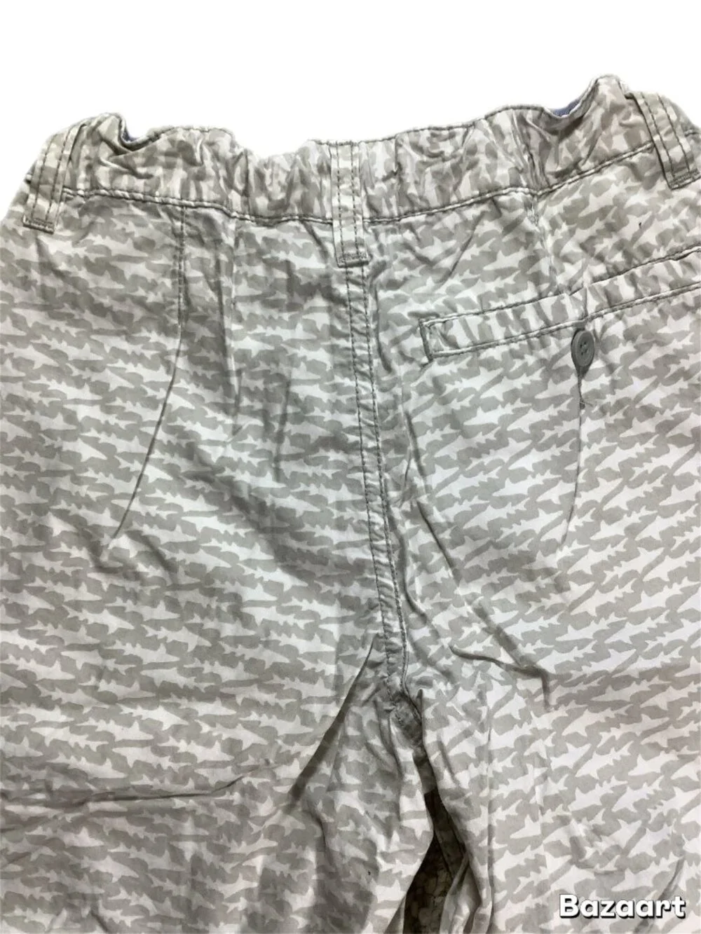 Lot of 2 Old Navy Boys Shorts Size 8 Shark Print & Gray Built-In Belts